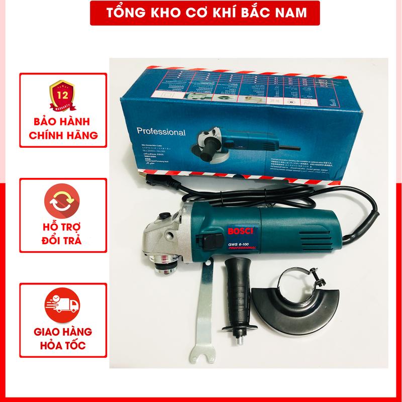 Máy mài, Máy cắt cầm tay BOSH GWS 6-100 chạy điện 220v. Sử dụng gia đình Máy mài Bos.ch GWS 6-100 dùng để mài hoăc đánh bóng các bề mặt nhám. Máy có thể cắt sắt, gỗ, gạch...