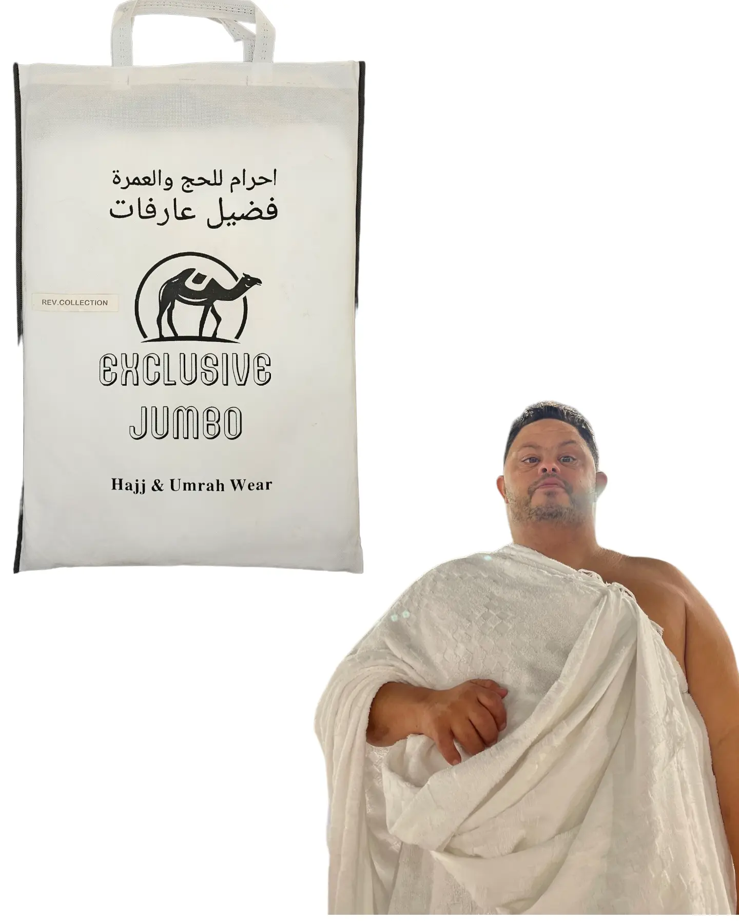 Kain Ihram Exclusive Putih Special Jumbo Perlengkapan Haji Dan Umroh Muslim Rompi Baju Cup Besar