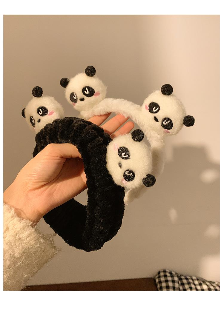 Product Introduction of Panda plush headband anti slip headband for women 0