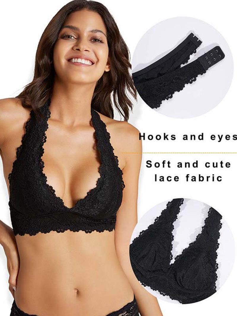Product Introduction of Women's Backless Halter Bra, Elegant Buckle Back Wireless Lingerie Top, Softness Lingerie for All Seasons 3