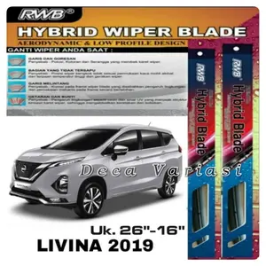 Wiper Depan Mobil Livina 2019 Wiper Hybrid Blade RWB Uk 26" & 16"