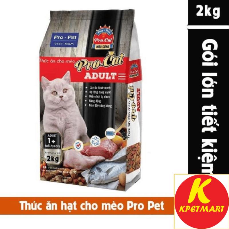 <2kg> Thức Ăn Hạt Cho Mèo Pro-cat Adult Túi 2kg (2000gram)
