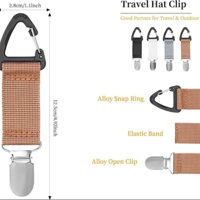 Outdoor Travel Hat Clip, 1 Count Portable Hat Companion Bag Clip, Multifunctional Outdoor Glove Storage Clip, Sports & Outdoor Accessories 1
