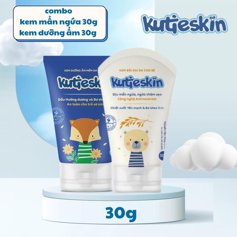 Combo kem bôi dịu da kutieskin + kem bôi dưỡng ẩm da Kutieskin cho bé kemboid  a