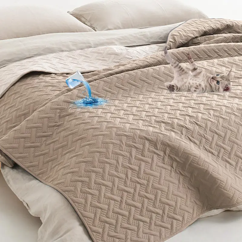 Double-sided Woven Pattern Pet Sofa Blanket, Waterproof Anti-fouling Pet Bed Mat, Home Furniture Couch Cover for Most Cats Dogs 6