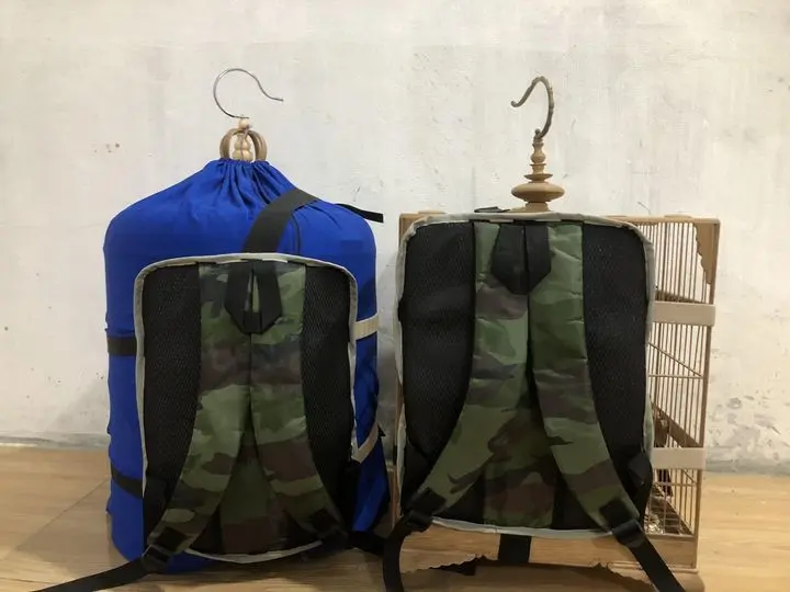 Balo đeo lồng chim chào mào balo đeo lồng đa năng đeo được tất cả các loại lồng 3