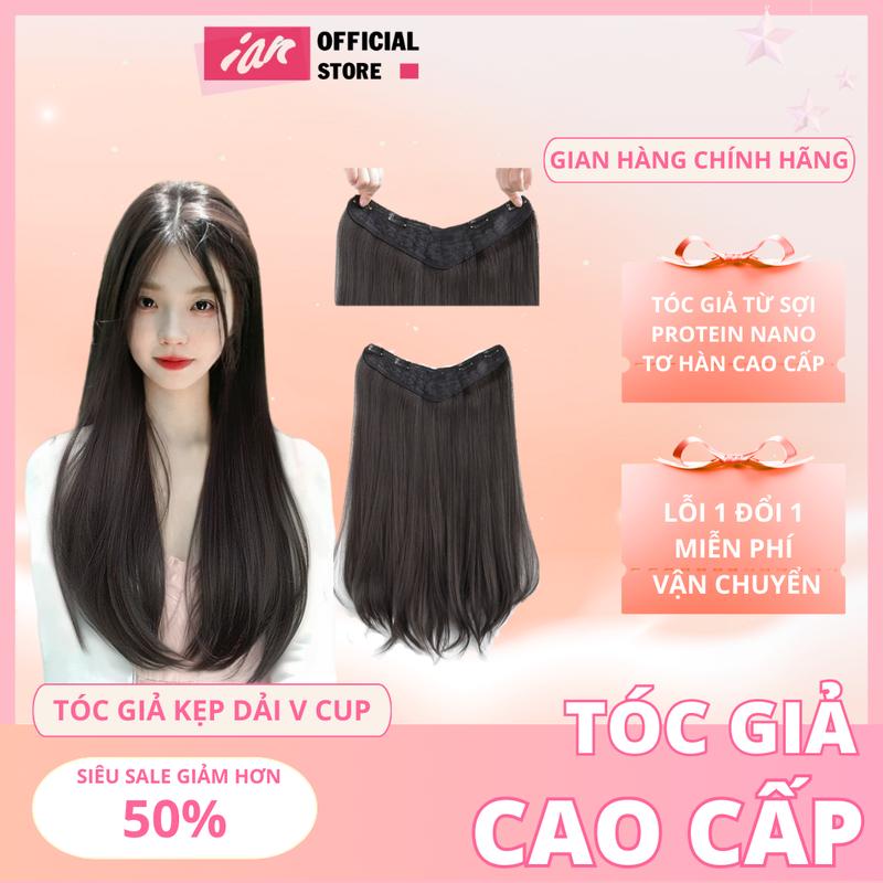 Tóc kẹp dải mảnh U - Chữ V ôm sát đầu- kẹp mảnh cao cấp Women Tóc Giả Wig