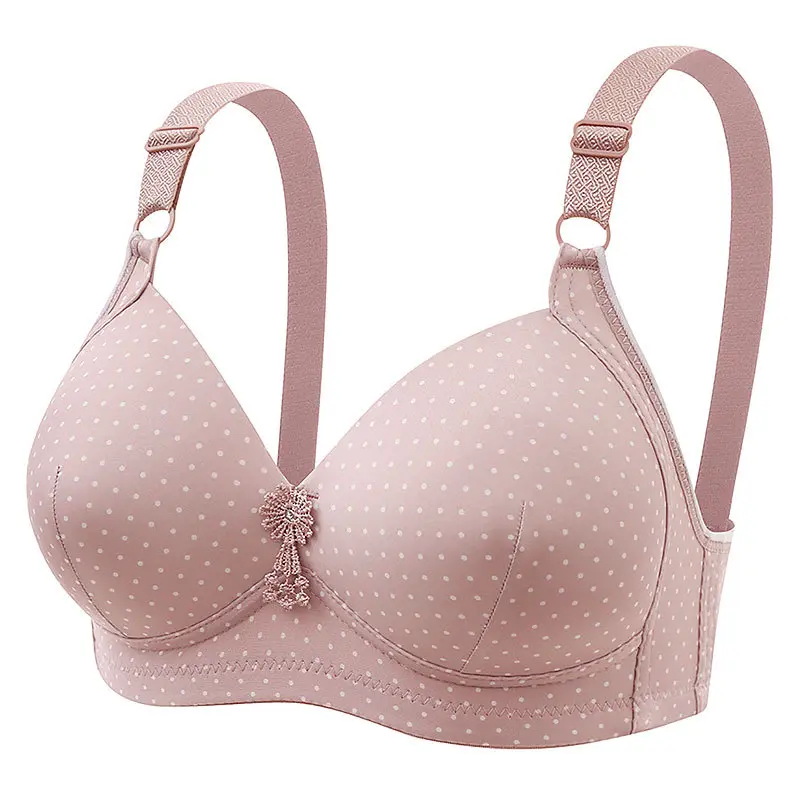 Push-up Adjustable Non-underwire Non-Trace Bra Plus size thin comfortable dotting bra cover