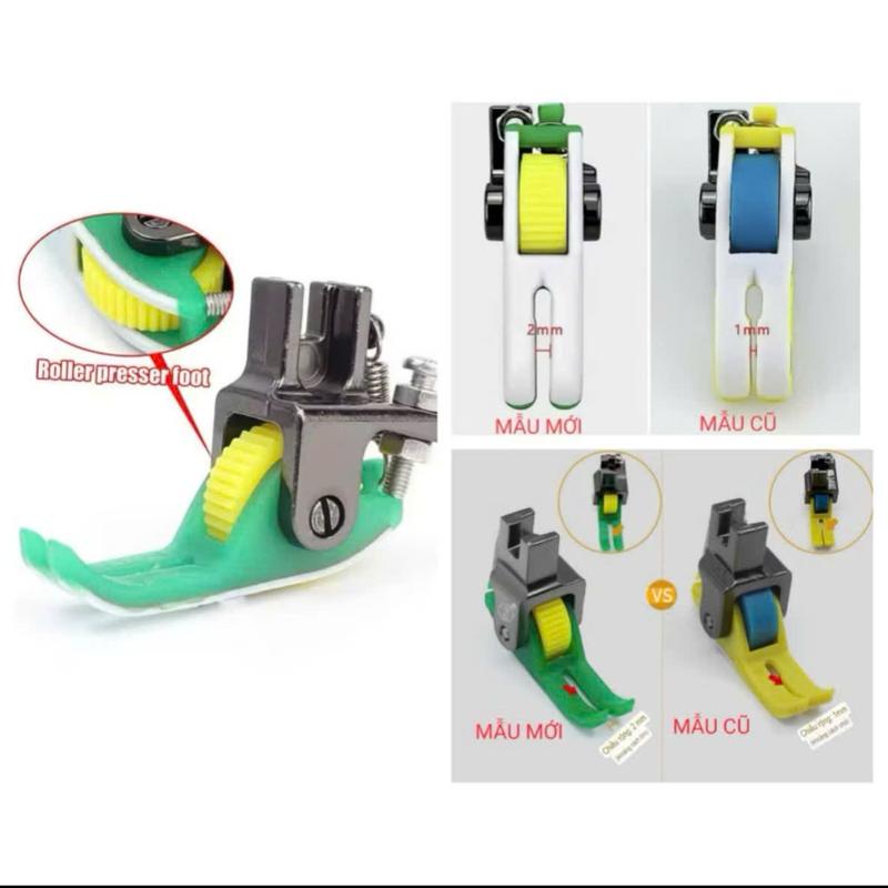 Chân vịt NHỰA XANH TRƠN, bánh xe CÓ RĂNG CHIỀU RỘNG RÃNH CHÂN VỊT 2MM chống nhăn dùng cho máy may 1 kim công nghiệp