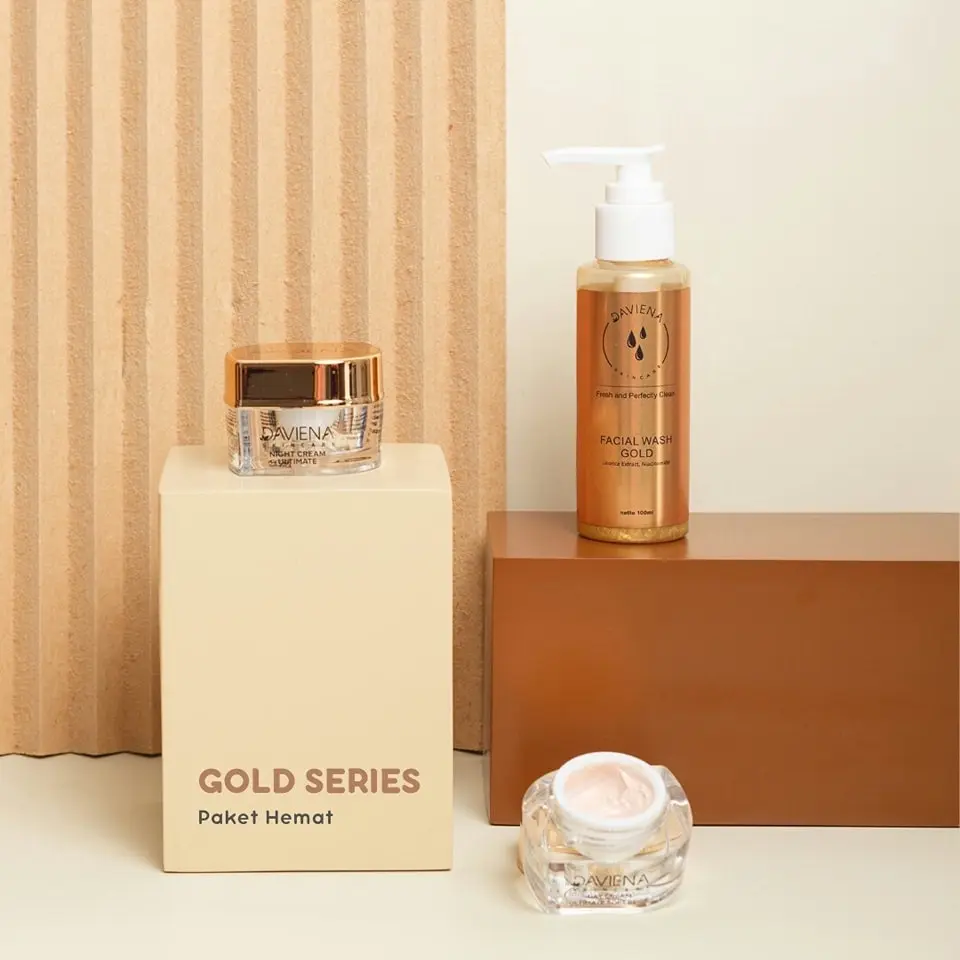 PAKET HEMAT GOLD DAVIENA SKINCARE Kulit Kering Pemutihan Kontrol Minyak