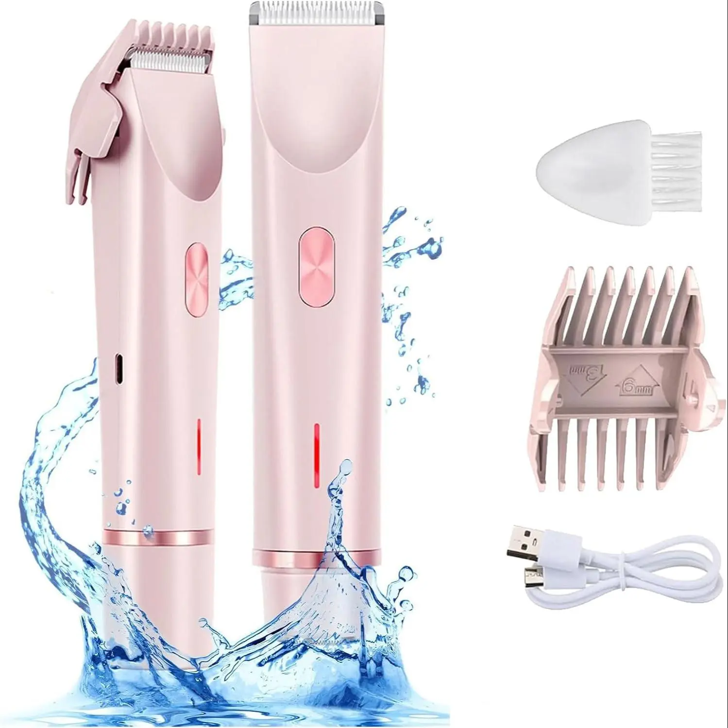 Electric Hair Trimmer for Women, 1 Box Rechargeable Double Head Hair Removal Tool, Body Shaver for Travel, Personal Care Appliances