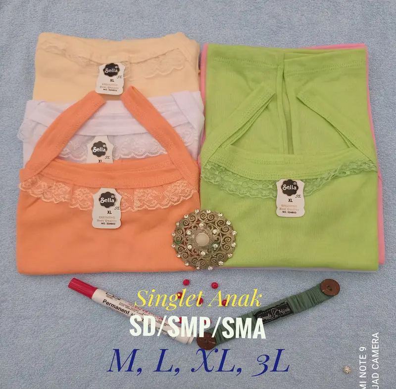 6 Pcs Singlet Anak Perempuan, Kaos Dalam Anak cewek Kaos Singlet anak, daleman anak Perempuan, Fashion Anak 1