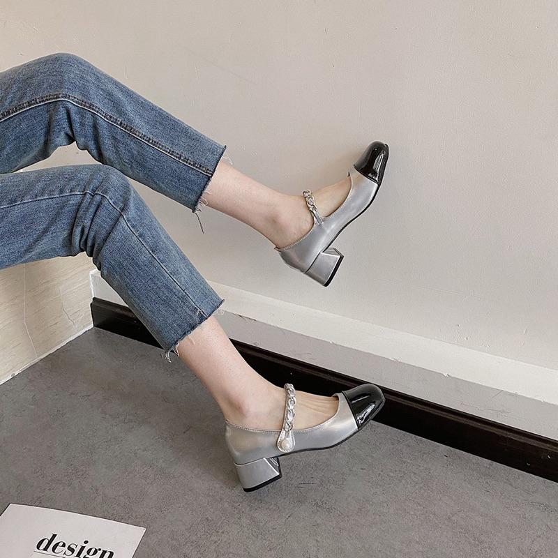 HQS11 Marry Jane Shoes Wanita Import - Marry Jane Heels Cewek Panjang Tinggi 1