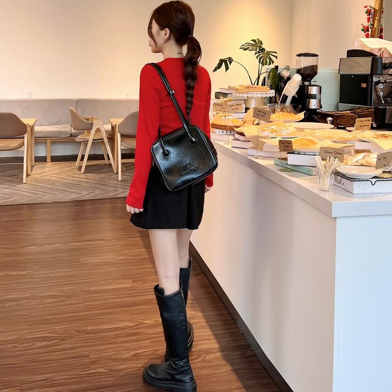 Áo Khoác Cardigan Nữ Tay Dài Croptop Cột Nơ Xinh Xắn Màu Đỏ Giáng Sinh -Tết - Monstier Classic Bow Top 2