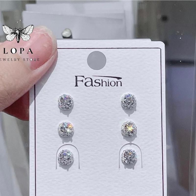 Khuyên tai bạc ta LoPa dáng tròn nhỏ xinh nhẹ nhàng thanh lịch(6li nhỏ, nam nữ đều đeo được)