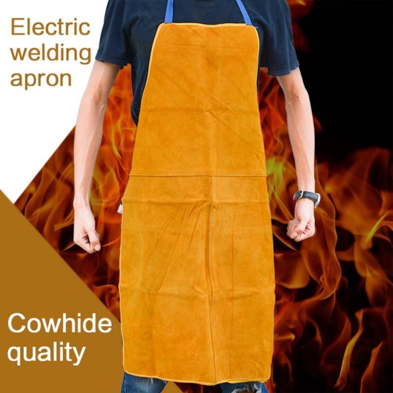 Product Introduction of Wear Resistance Thermal Insulation Cow Leather Welding Apron Safety Flame Resistant Anti Scalding Aprons Welder Protective Aprons Welder Protection 8