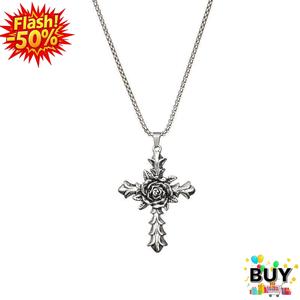 สร้อยคอจี้ไม้กางเขน สไตล์วินเทจ สำหรับผู้ชายและผู้หญิง ทุกเพศ จี้ดอกกุหลาบ โซ่ สร้อยคอคู่ โซ่ยาวเสื้อกันหนาว สไตล์ฮิปฮอป Y2K พังค์ ทำจากเหล็กไททาเนียม แฟชั่น สร้อย ผู้หญิง