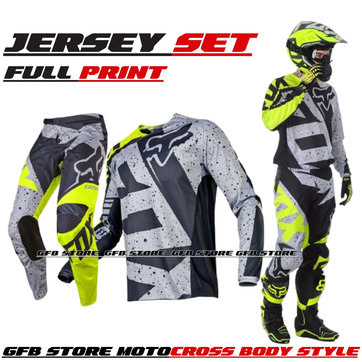 Jersey set Motorcross Trail Adventure Uniseks Baju Sport