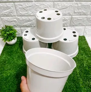 Pot bunga ukuran 17 paket isi 1 lusin pot 17 putih pot 17 hitam pot bunga murah