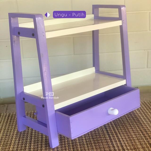 Product Introduction of Rak Bumbu Dapur 2 Tingkat variasi Laci WARNA WARNI SERBAGUNA DAN MINIMALIS Dapat disesuaikan Tegak Logam 2 Lapis Kayu 6