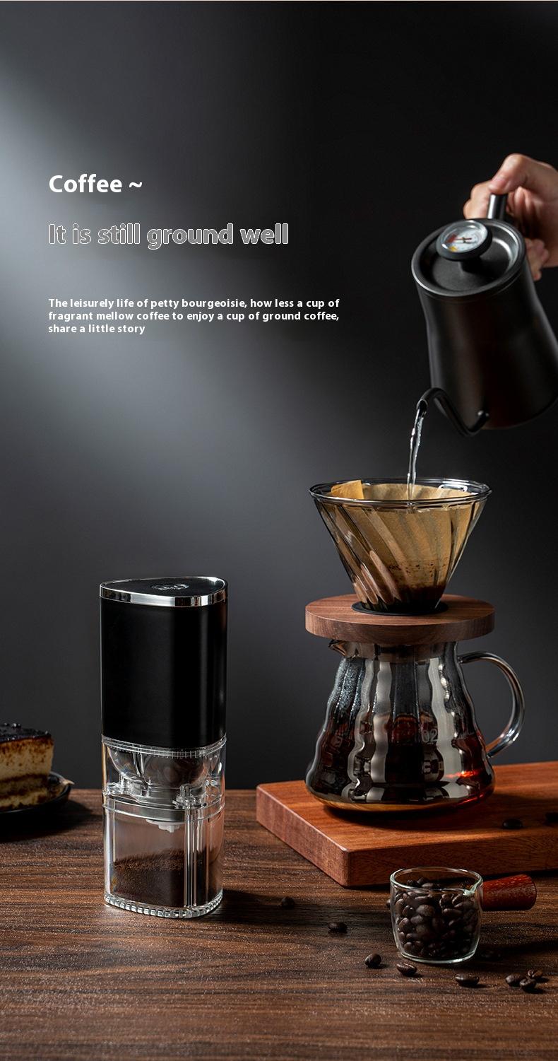 Product Introduction of Electric Coffee Bean Grinder Ultra-Fine Powder Machine Household Small Automatic Grinder Hand-Cranked Cross-Border Coffee Machine 3
