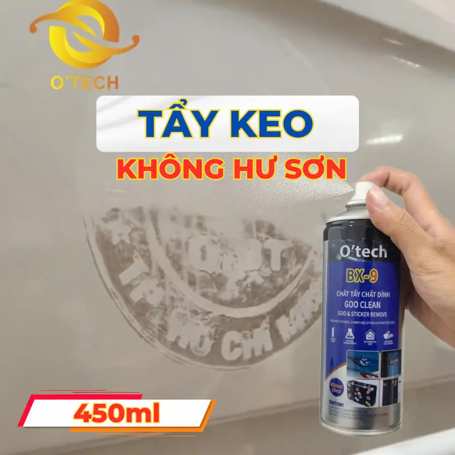Tẩy chất dính, tẩy keo, băng dính, tẩy nhựa đường, không hư sơn O'tech BX-9 Goo Clean chất làm sạch loại bỏ keo trên bề mặt một cách dễ dàng
