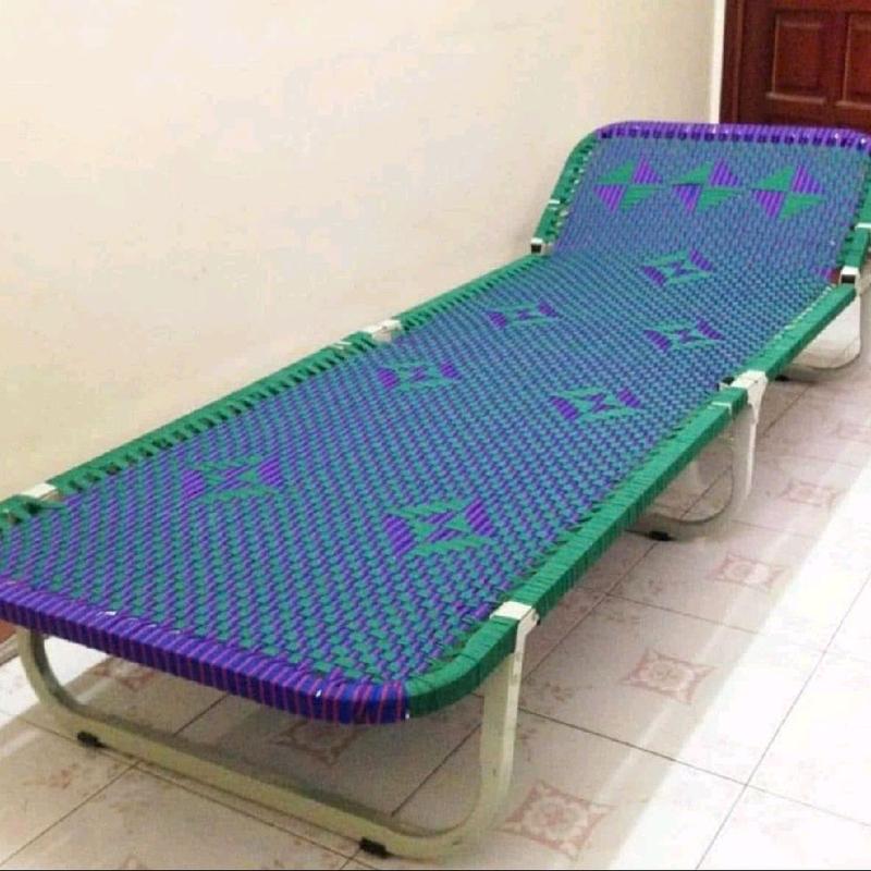 Giường xếp văn phòng khung SẮT sơn tĩnh điện -giường xếp du lịch siêu bền - ảnh thật