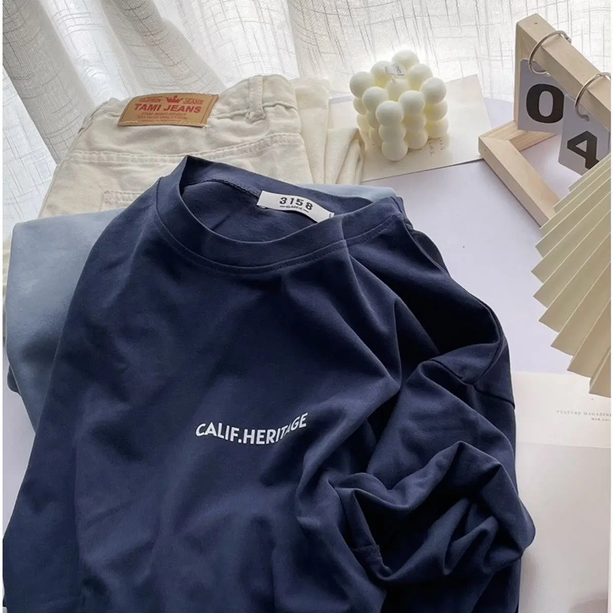 Áo thun 3158 form rộng mẫu C A L I F.HERITAGE phông nam nữ unisex Menswear Cotton áothunnu