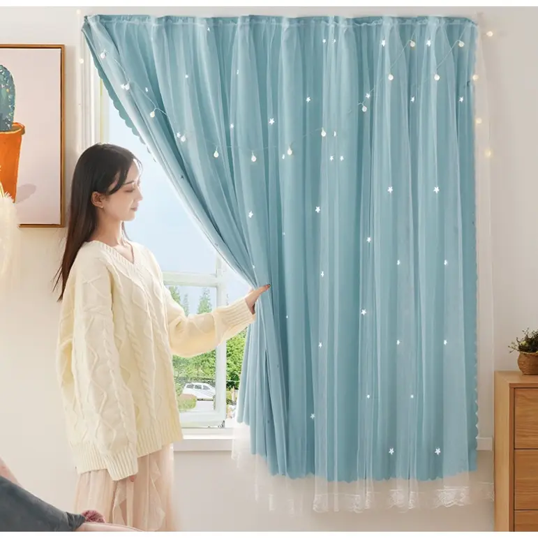 Rèm Cửa Dán Hai Lớp Ngôi Sao Sáng - Nhiều Size Mẫu Đa Dạng Decor Trang trí Chống nắng Nhà cửa Nội thất Đời sống Tiện lợi