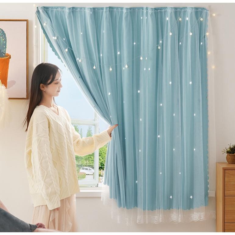  Rèm Cửa Dán Hai Lớp Ngôi Sao Sáng - Nhiều Size Mẫu Đa Dạng Decor Trang trí Chống nắng Nhà cửa Nội thất Đời sống Tiện lợi 