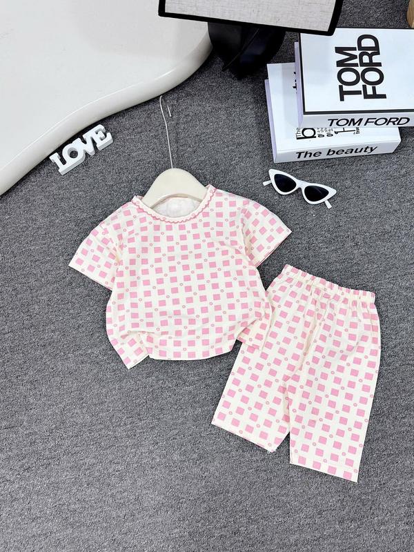bộ quần áo ngắn tay vải thun cotton cho bé gái 4