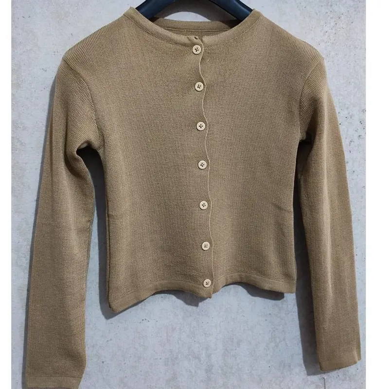 Bailey Cardy Cardigan Basic Crop Top Angela Knitwear Wanita Korean Style Tangan Panjang 3