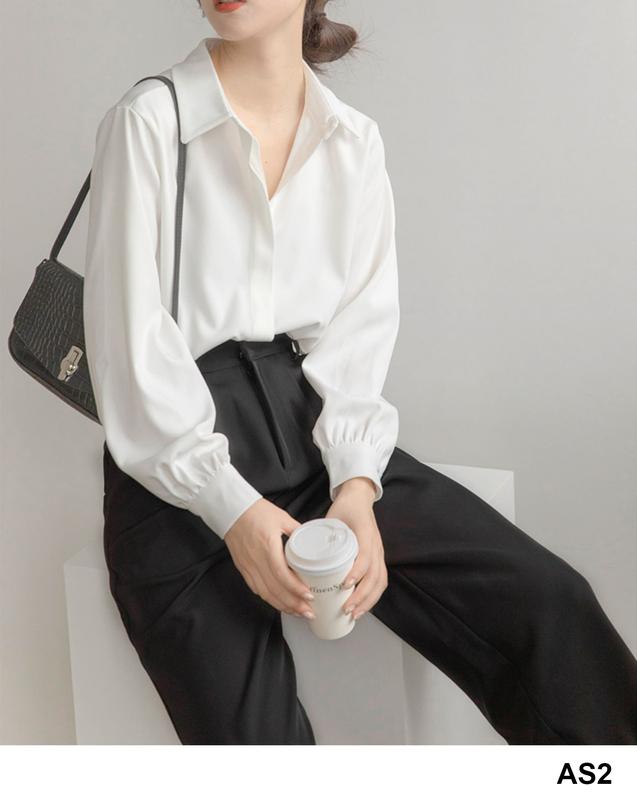 Áo Sơ Mi Trắng Nữ Công Sở Chất Vải Cotton Không Nhăn, Form Suông [AS2] 1