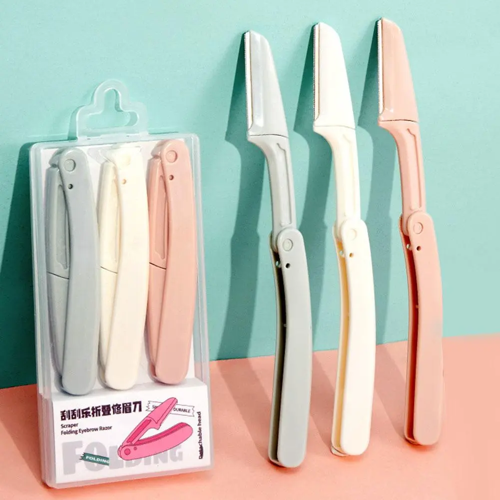 1/3pc Foldable Eyebrow Trimmers Safe For Novices To Use Folding Eyebrow Trimmer For Women