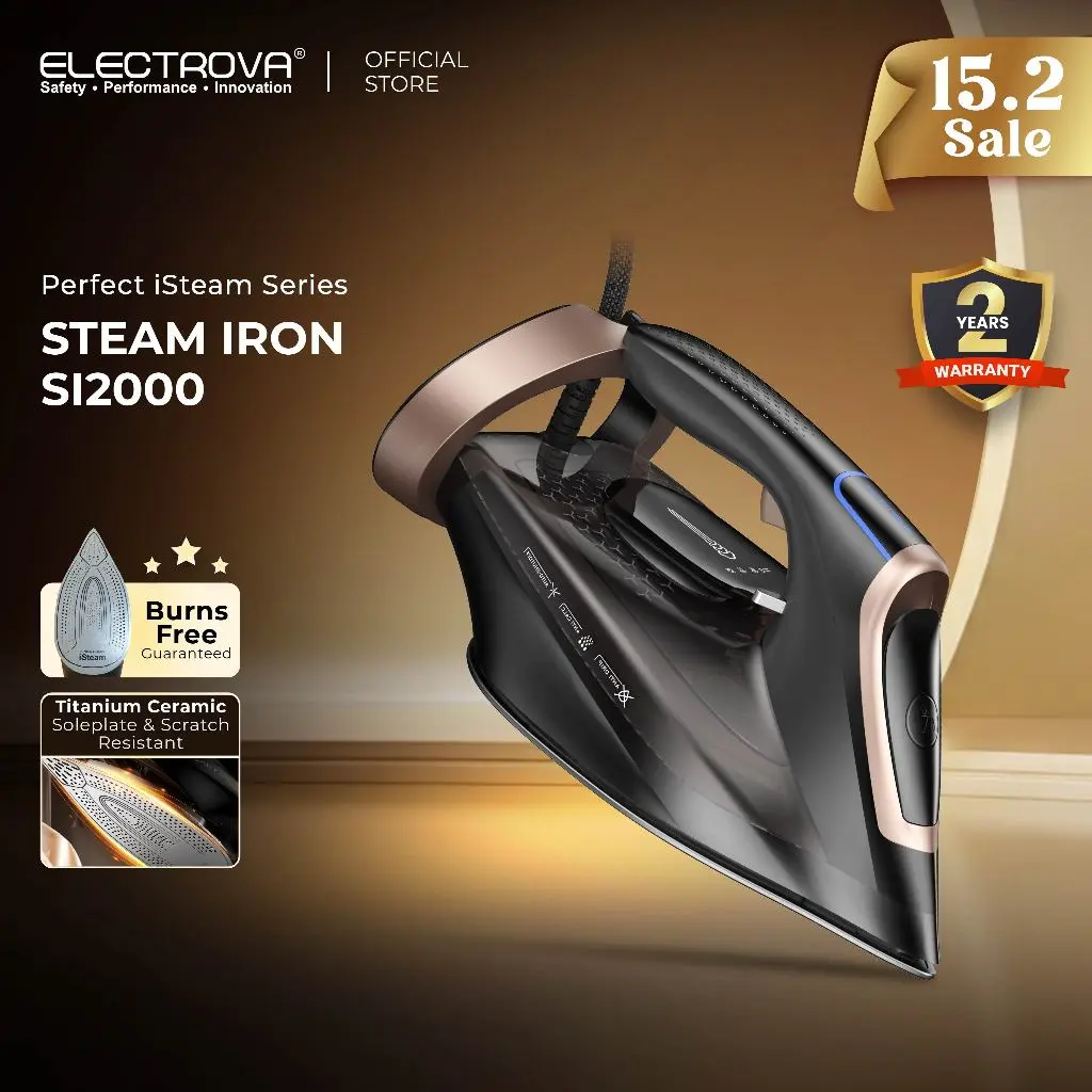 Si2000 (Anti-Burn + Pembersihan Sendiri) Electrova Anti-Burn Steam Iron SI2000 ...
