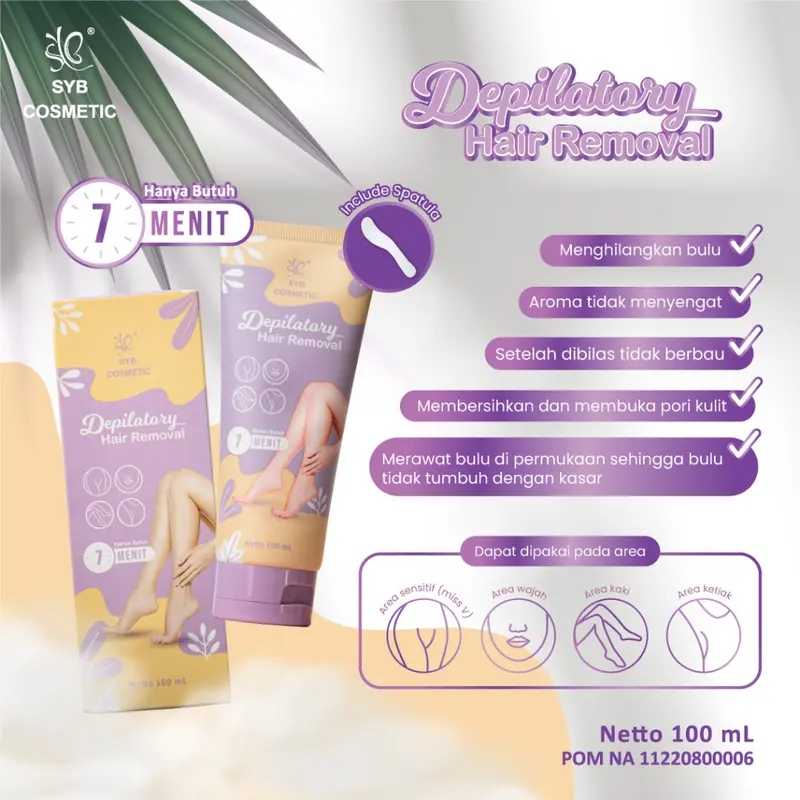 SYB COSMETIC Depilatory Hair Removal 100ML | Wxing Bulu Ketiak - Hair Removal Cream 3