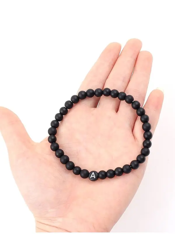 Men's Letter Detail Beaded Bracelet, Fashionable Jewelry for Party, Daily Clothing Decor, Trendy All-match & Exquisite Jewelry for Birthday Gift 3