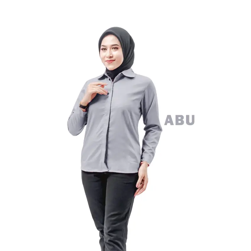 KEMEJA WANITA LENGAN PANJANG/KEMEJA POLOS WANITA/KEMEJA CEWEK/KEMEJA SLIMFIT CEWEK BAHAN ADEM 7