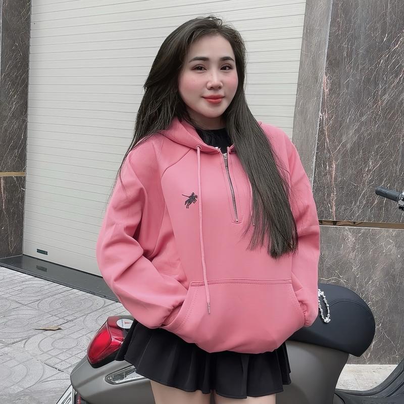 Áo Hoodie Thêu Ngựa Chất PC Cotton Form To | By Đào Tuyền Store | Top hoodie women nữ Voi