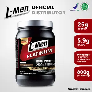 L-men LMen Platinum Whey Protein 800 gram 21 serving - Suplemen Fitness Whey Concentrate with Isolate