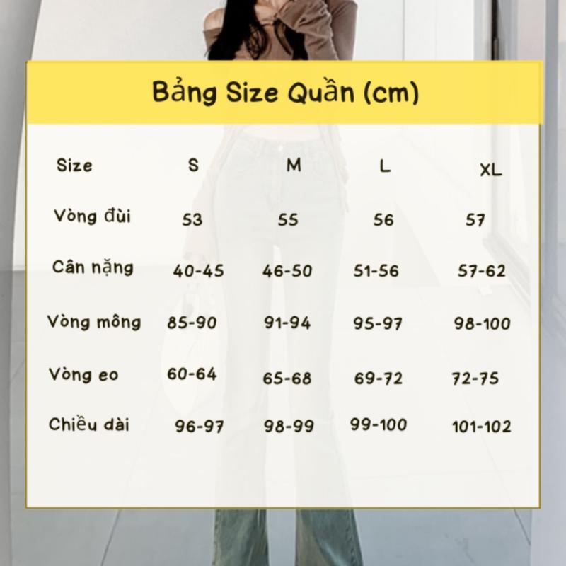 Product Introduction of Quần Jean Nữ Ống Loe To Co giãn Lưng cao RETRO,Quần Bò Nữ Loe Cạp Cao mài Dáng Loe Ôm Chất Liệu Denim Không Phai 0