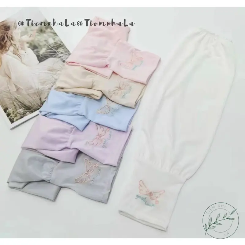 Găng Tay Chống Nắng Dáng Rộng Vải Lụa Mát In Hoa Xinh Xắn kèm Video và Ảnh Thật 3