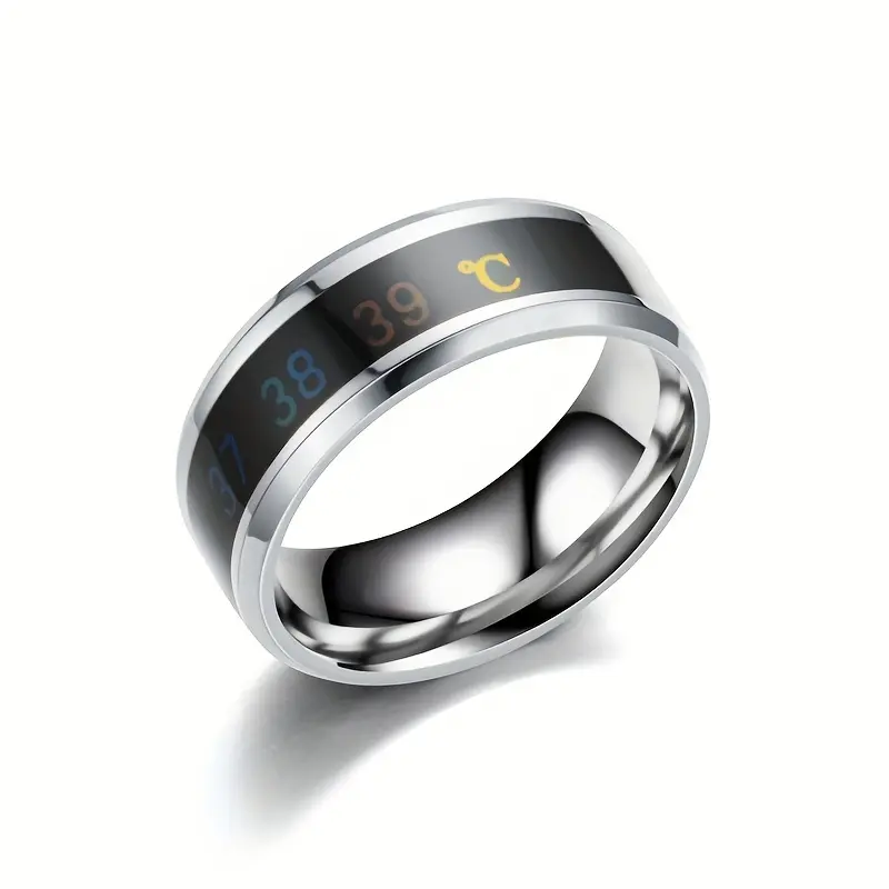 1pc Smart Color Changing Stainless Steel Temperature Ring 5