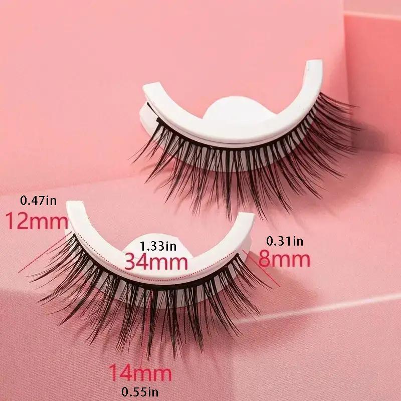 Product Introduction of DIY Reusable Self-adhesive Eyelashes, 1 Pair Natural Fluffy Waterproof Cluster Fake Lashes for Lashes Extensions, False Lashes for Women Eye Makeup Enhancement 12