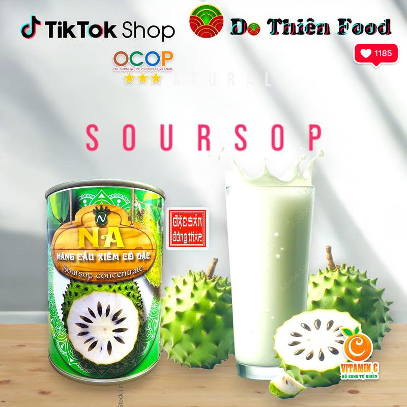  Mãng Cầu Xiêm Cô Đặc 600 Gam Dạng Hộp Thiếc - Vị Chua Ngọt Thơm Nguyên Liệu Pha Chế Trà Mãng Cầu 