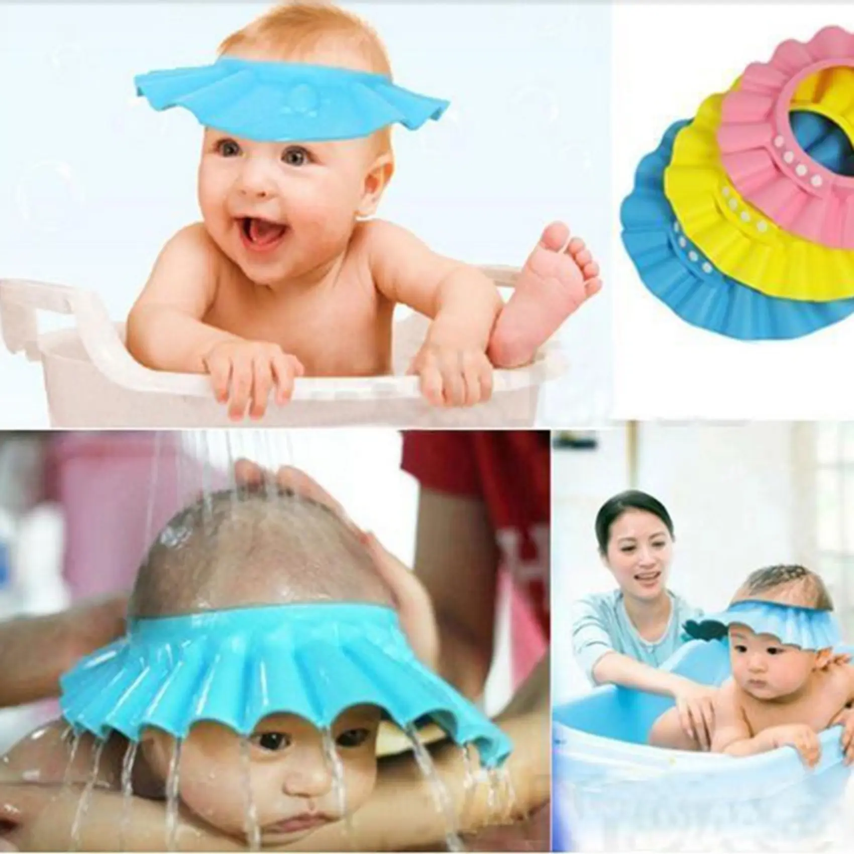 Adjustable Shower Cap Children Shampoo Cap Kids Health Bathing Hair Waterproof Hat