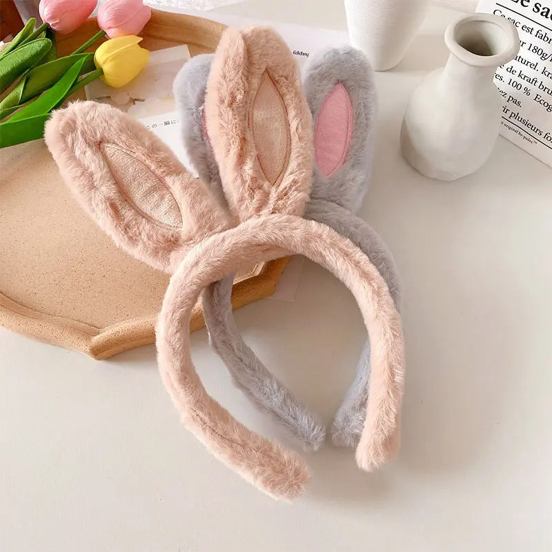 Bunny Ears Headband Cute Plush Cosplay Hair Band Hair Hoop for Women Girls Party Costume Props Hair Accessories
