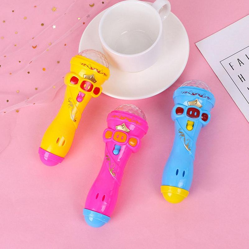 Product Introduction of Classic Flash Microphone Toys Mini Cute Music Karaoke Star Prop Light Mike Luminous Toys W4L1 N2C1 25