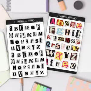 Stiker Alfabet Huruf A-Z | Stiker Dekorasi Scrapbook | Aesthetic Sticker Decorative Alphabet
