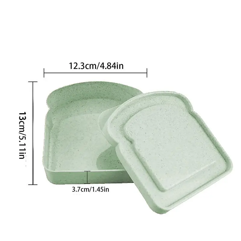 Portable Sandwich Box, 1 Count Bamboo Fiber Bread Storage Box, Food Storage Container For Home Kitchen, Spring Festival Supply for Home & Holiday, Kitchen Accessories 7
